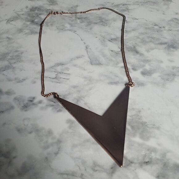 Rose Gold V Emblem Necklace - Picture 2 of 6